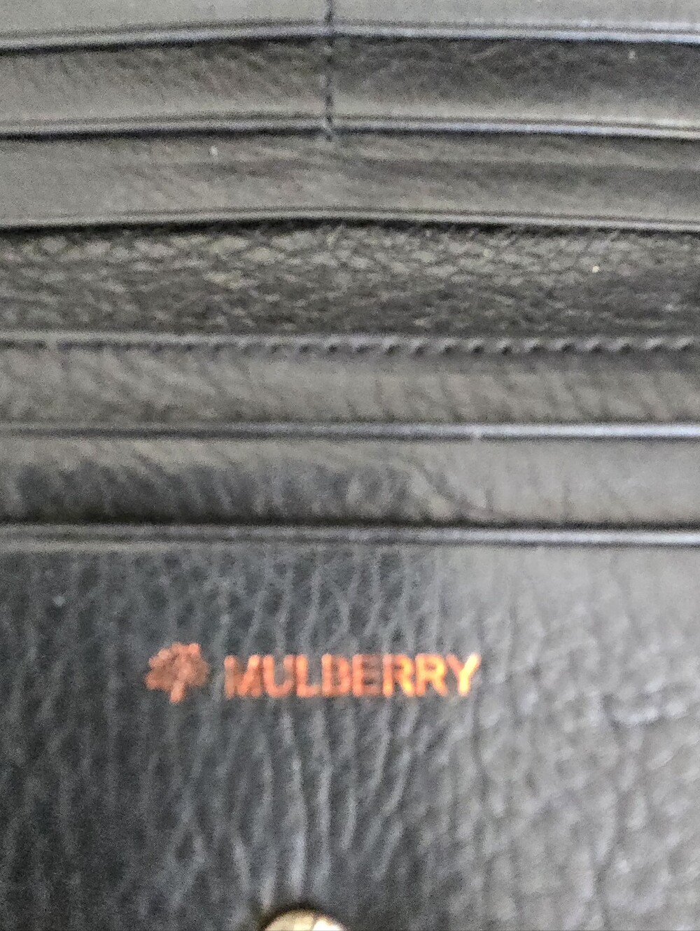 Mulberry Black Leather Wallet with Gold Plaque - Picture 2 of 10